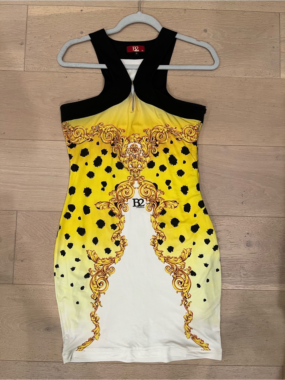 Yellow & Black Printed Dress